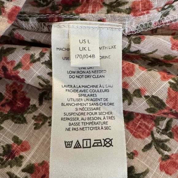 Free People Meant To Be Floral Button Down Vintage Combo Women's Size L - Picture 9 of 10